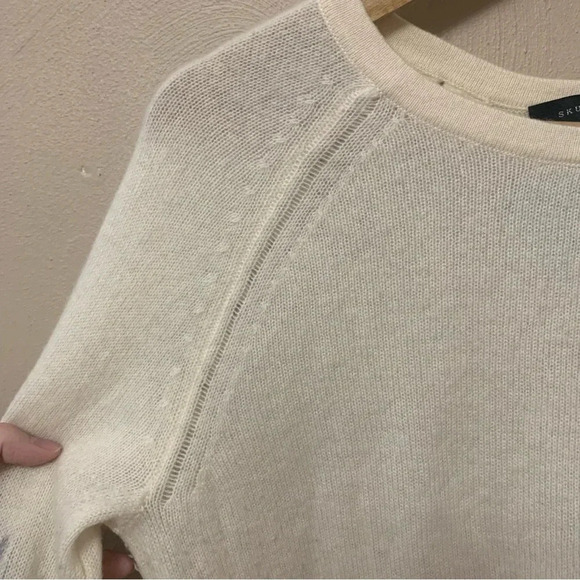 Skull Cashmere Lincoln Sweater Chalk & Heather Grey Size XS - Picture 12 of 15